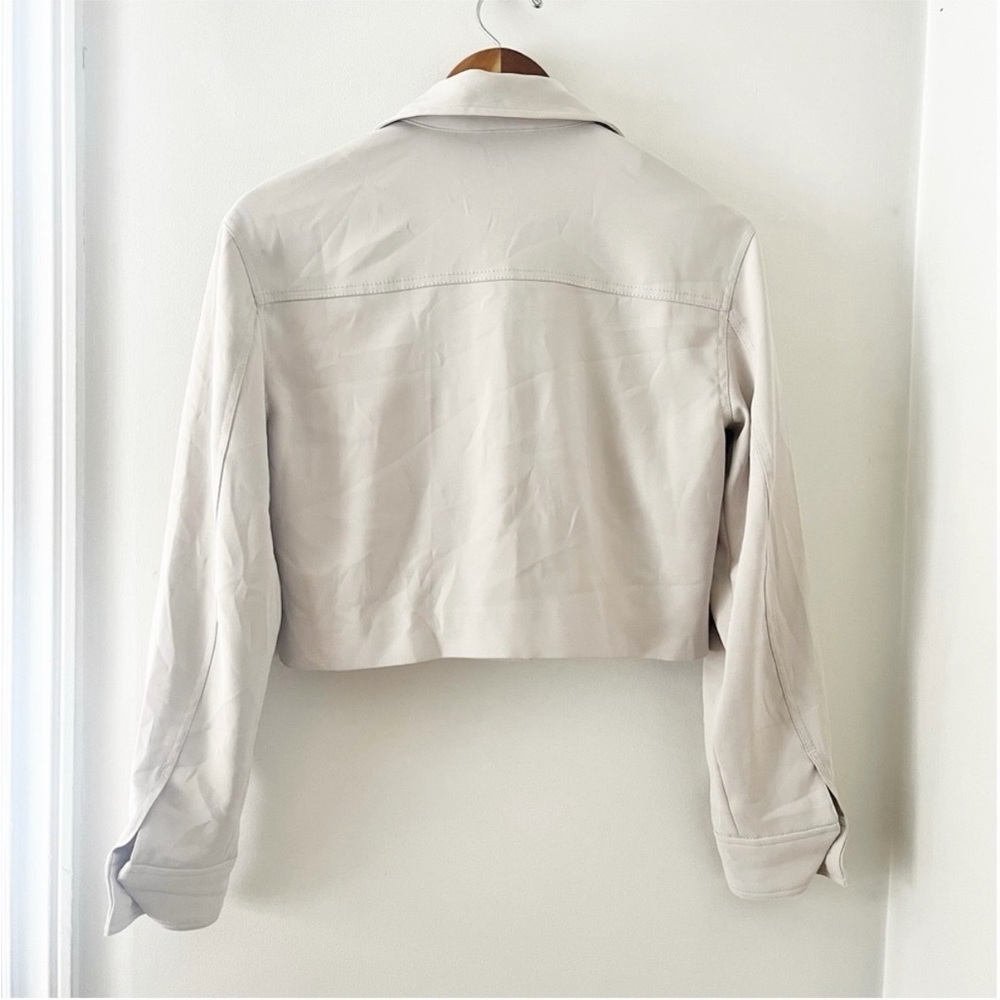 Quince Stretch Crepe Cropped Blazer Jacket Womens XS Sand Beige - Picture 9 of 15